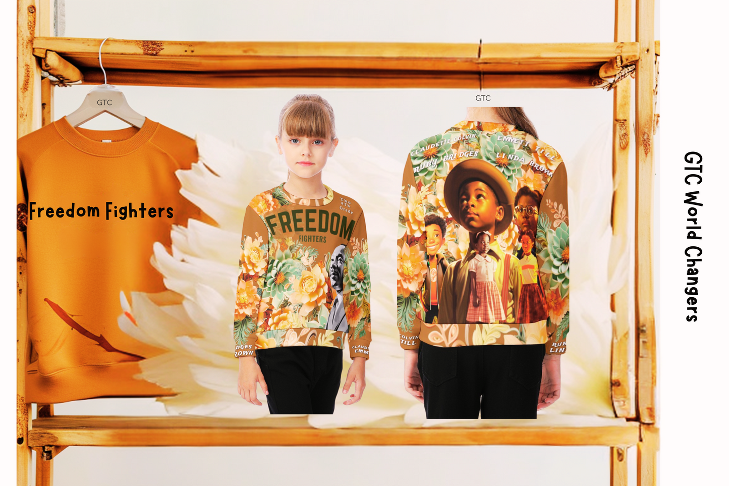 Youth Unisex O-Neck Heroes of Change Sweatshirt - Heritage of Courage Collection  (Faster Delivery Time)