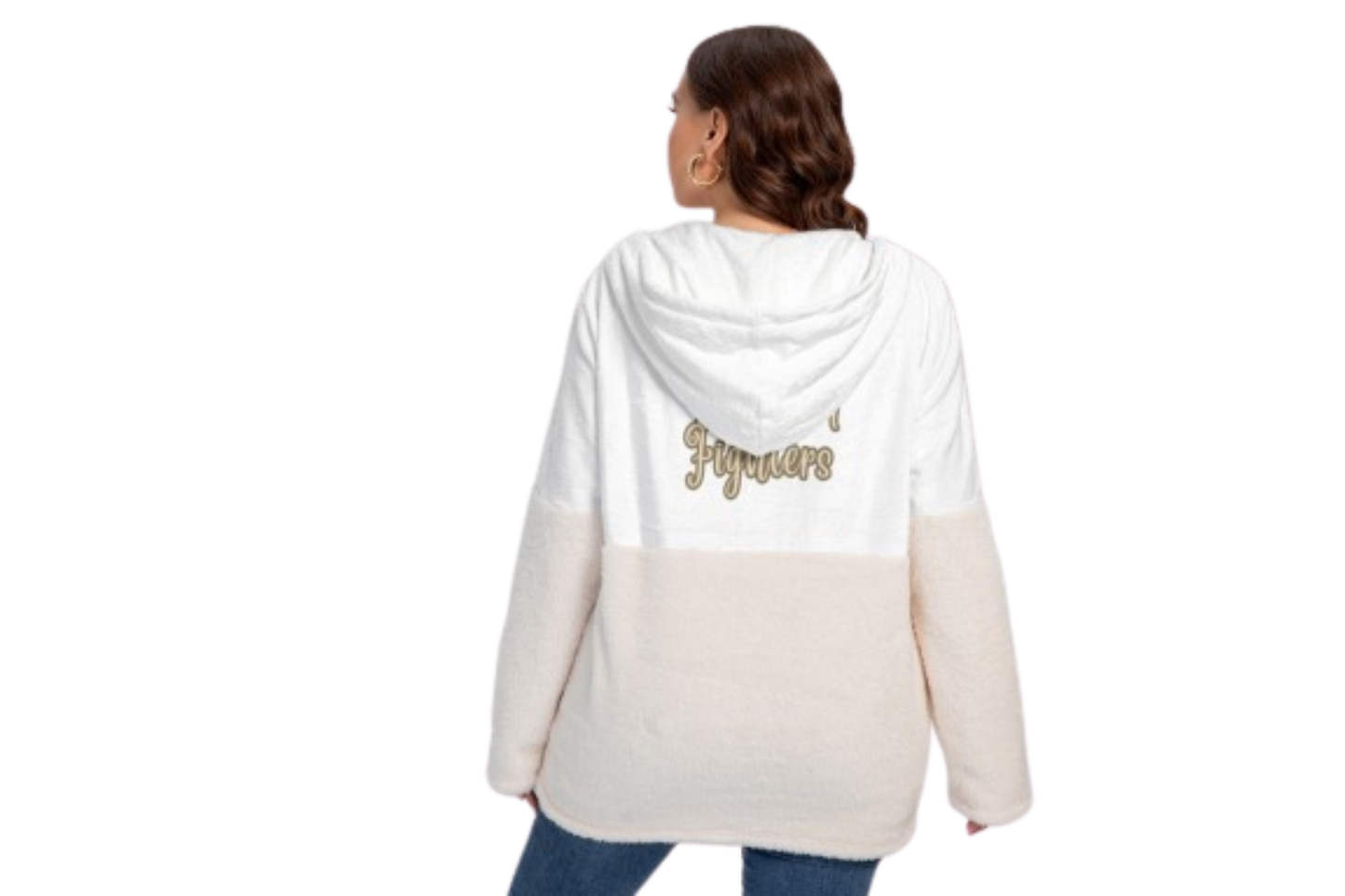 Women's Borg Fleece Hoodie With Half Zip (Plus Size)  (Faster Delivery Time)