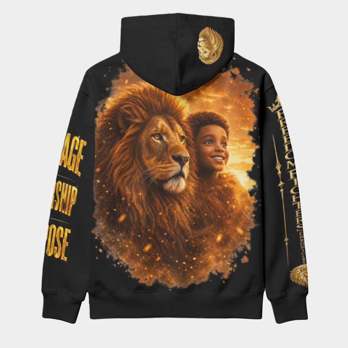 All-Over Print Thick Fleece Pullover Hoodi